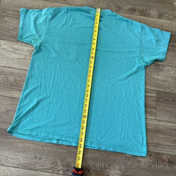 Vintage 80s Roebucks Teal Blank Pocket Shirt - Picture 9 of 9